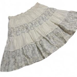 Vintage Old Navy white and cream floral midi skirt Size L Kids